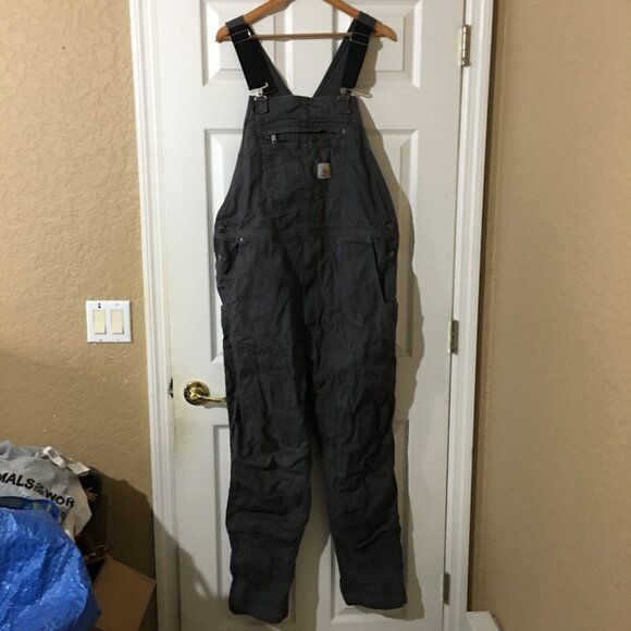 Carhartt Canvas Double Knee Bib Overalls Mens 40x30 (Tag 40x32) Workwear 102987 - Picture 1 of 11